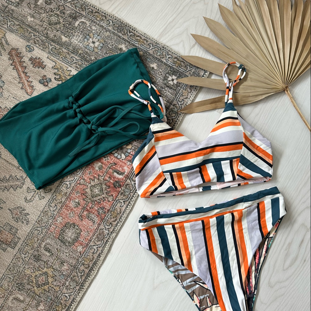 Maaji Reversible Bikini Bralette Top (M) and Reversible Susie Q Bottoms (L)